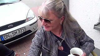 Mature couple pissing fetish in the toilet