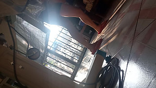 I Walk Very Slowly to Her Apartment and Find Her Touching Her Tits and Recording Video