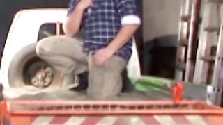 German apprentice secretary goes to the workshop master and fucks with him