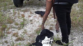 Busty Latina with big booty and tits gets eaten out in big truck