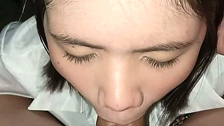 Tiny Asian Model Blowjob Deepthroat Swallows