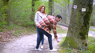 Gorgeous wife Cherry Candle sucks his big uncut cock &