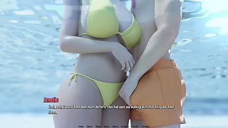 Busty Stepmom Riding My Huge Cock in Beach