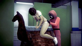 Extreme squid game vibrator fun in this wild parody