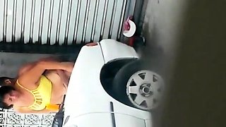 Trying to sodomize a Trashy in Public