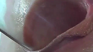 8 Very Close Spread Pussy Fucking with Dildo and Glass