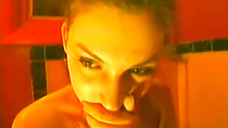 Small Tits Amateur Sucks Cock in the Bath Tub