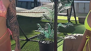 Kiki Evelin Ready to Hire Sweaty Pool Dbl Sided Dildo Fuck