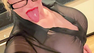 Sexy See Through Secretary After Midnight!!
