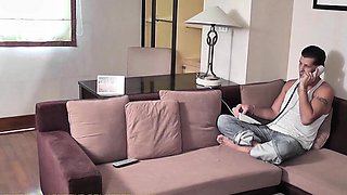 Petite ladyboy with a small cock enjoys getting fucked