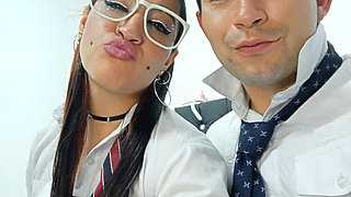 Student boys fuck and the Chinese fills his face with cum