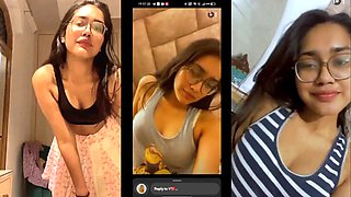 Insatiable Handsome Indian Glasses Damsel Showcasing Finger-banging