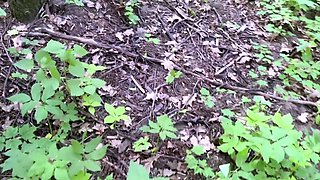 Beautiful smoking babe in the forest was fucked in ass and