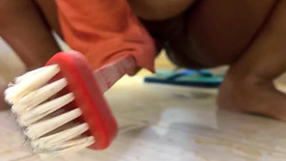 Big Boobs BBW Hot Collage Girl Anippe Toilet Brash Sex in Hostel Bathroom & Pee Unlimited