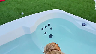 Sexy Teen Girlfriend Invites Her Hot Blonde Friend Over for a Threesome in the Hot Tub