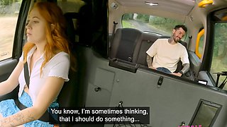 Female Fake Taxi Sexy redhead Cherry Candle caught cheating