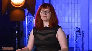 Casting Cutie Redhead Fails Funny Test, Then Bounces in Doggy Style!