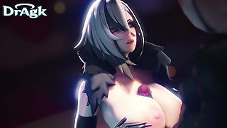 Arlecchino Fucks a Big Hilichurl Cock with Her Huge Tits 3D Paizuri Animation Genshin Impact