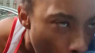 Petite Ebony Gagging on Bwc