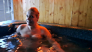 Vicky Wilfing in jacuzzi before a