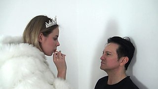 giantess fur princess ashtray and smoking