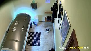 Czech Solarium 116: Young Brunette Returns for Another Show