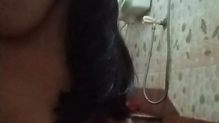 Bengali house wife fingering, breast milk and bathing video