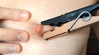 Oiled Massage and Caressed Sweet Nipples Solo Webcam Show