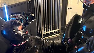 Goddess Calathea - Filthy gas mask gimp sniffs his own ass