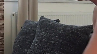 German Proll Dom Train Her Home Slave with Face Slapping and Facesitting in Jeans While Watching TV and Eating Pizza