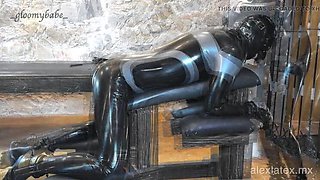 Gloomy Babe Pegging Alex Latex in Dungeon BDSM - Latex Fetish & Strapon Orgasm