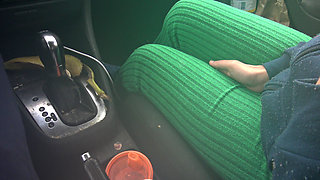 French Canadian Stepmom Touching Her Stepsons Cock in the Car in Montreal