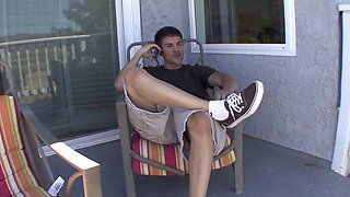 Michael Stefano Pounds Emma Maes Shaved Pussy on Couch Hard
