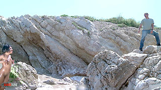 Beautiful black Nancy love gets her pussy pounded at the beach