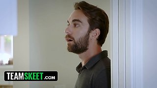 Gingerpatch - red haired babe Miley Cole caught stealing money and gets punished by her step-dad