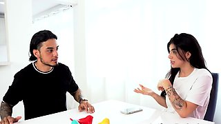 Fucking sexy Latina face in the shower using a big dick