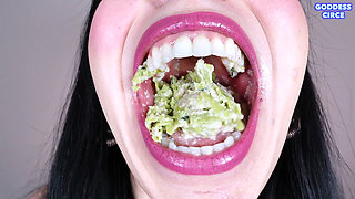 I Eat Tortelli Filled with Ricotta and Mortadella - Close-up of My Mouth and 24 Teeth