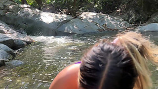 Stepsister Rides My Cock in a River in the Colombian Jungle