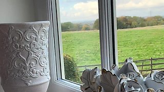 Big Boobed Blonde Masturbates With A Dildo In The Bathroom