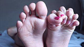 Sensual Foot Tease in Soft Lighting - Elegant & Erotic Play