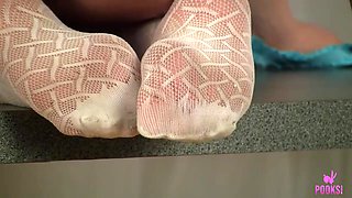 Amira S Strokes Her Natural Tits While Masturbating Her Tight Pussy!