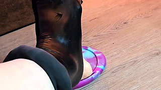 Latex Dildo Footjob