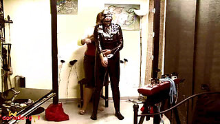 The Slave in Latex - Rough BDSM Action with Three People