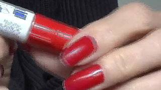 Slave Marking with Pen, Beautiful Red Fingernails, Lady Victoria Valente