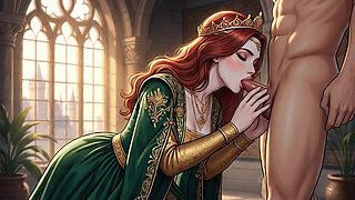 Hot AI princess lets you fuck her in her palace