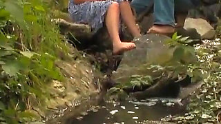 A Recently 18 Year Old Horny Girl with Dark Hair Gets Her Pussy Stuffed