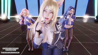 MMD  TWICE - Talk that Talk  Ahri Seraphine Kaisa Sexy Kpop Dance League of Legends Hentai Uncensored 4K 60FPS