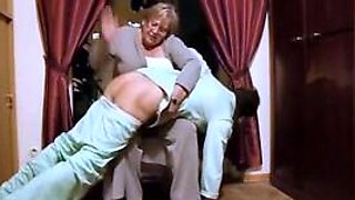 German miss Eva Hass  spanks steven Laing