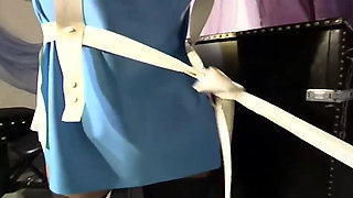 Submissive made in latex does all her master says
