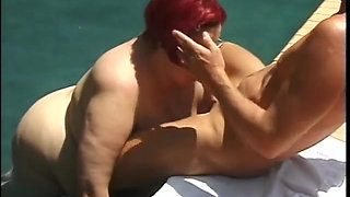 Extra large bitch Tia Davis gives head and taks a load in her fat mouth